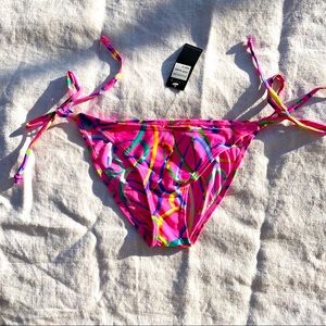 NWT B. Split Ribbons Hot Pink String Bikini Bottom